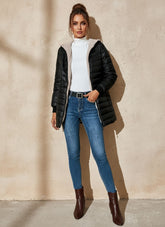 Hooded Quilted Zip-Up Puffer Jacket for Women