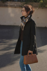 Longline Button-Up Wool-Blend Winter Coat for Women