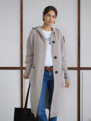 Longline Knit Button-Up Cardigan Coat for Women