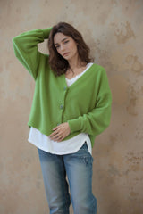 Soft Knit V-Neck Button Front Cardigan for Women