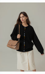 Long Sleeve Button-Up Knit Cardigan Top for Women