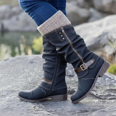 Mid-Calf Winter Boots with Buckle Detail for Women