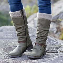 Mid-Calf Winter Boots with Buckle Detail for Women
