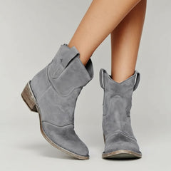 Suede Ankle Boots with Slouch Detail for Women