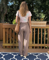 Wide-Leg Jersey Trousers with High Waist for Women