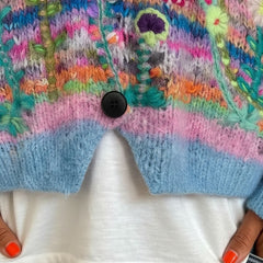 V-Neck Boho Floral Print Long Sleeve Cardigan for Women