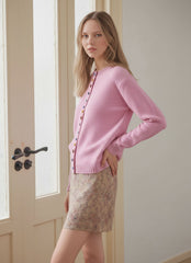 Long Sleeve Button-Up Knit Cardigan Top for Women