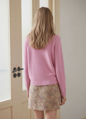 Long Sleeve Button-Up Knit Cardigan Top for Women