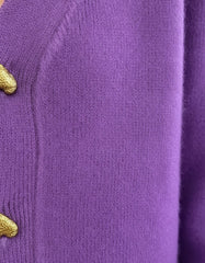 V-Neck Textured Knit Button Front Cardigan for Women