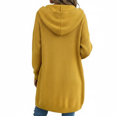 Longline Knit Button-Up Cardigan Coat for Women
