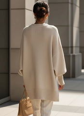 Oversized Asymmetric Hem Knit Sweater for Women