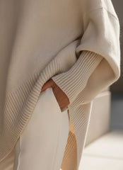 Oversized Asymmetric Hem Knit Sweater for Women