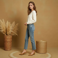 Pointed Toe Low Heel Court Shoes for Women