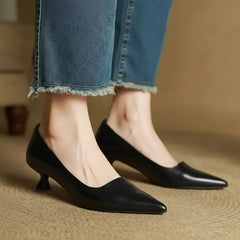 Pointed Toe Low Heel Court Shoes for Women