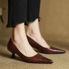 Pointed Toe Low Heel Court Shoes for Women