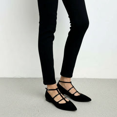 Strappy Pointed-Toe Block Heel Shoes for Women