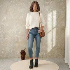 Cut-Out Ankle Boots with Block Heel for Women