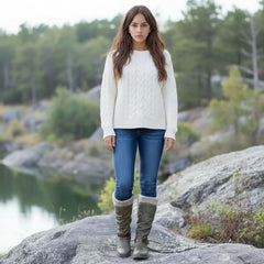 Mid-Calf Winter Boots with Buckle Detail for Women