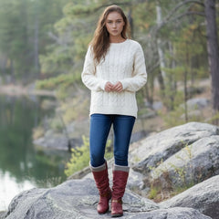 Mid-Calf Winter Boots with Buckle Detail for Women