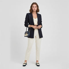 Two-Tone Loafers with Contrast Strap for Women