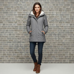 Hooded Sherpa-Lined Zip-Up Winter Parka Jacket for Women