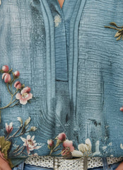 Boho Floral Print Ruffle Sleeve Tunic Blouse for Women