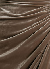 Long Sleeve Draped Satin Midi Dress for Women