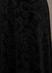 V-Neck Long Sleeve Velvet Floral Midi Dress for Women