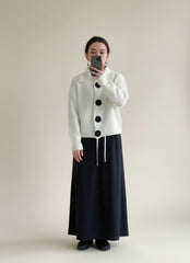 Collared Chunky Knit Button Front Cardigan for Women