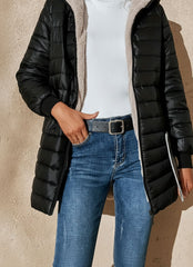 Hooded Quilted Zip-Up Puffer Jacket for Women