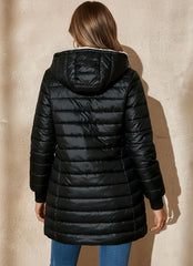 Hooded Quilted Zip-Up Puffer Jacket for Women