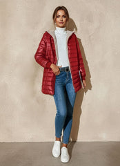 Hooded Quilted Zip-Up Puffer Jacket for Women