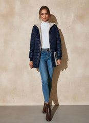 Hooded Quilted Zip-Up Puffer Jacket for Women