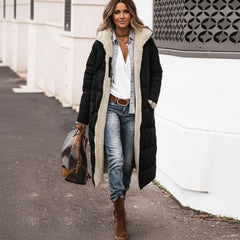 Longline Sherpa-Lined Quilted Puffer Coat for Women