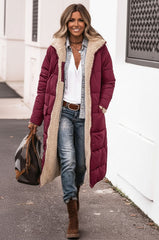 Longline Sherpa-Lined Quilted Puffer Coat for Women