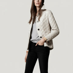 Quilted Button-Up Lightweight Jacket for Women