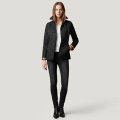 Quilted Button-Up Lightweight Jacket for Women
