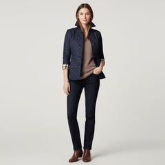 Quilted Button-Up Lightweight Jacket for Women