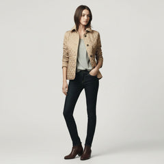 Quilted Button-Up Lightweight Jacket for Women