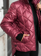 Quilted Hooded Zip-Up Puffer Jacket for Women