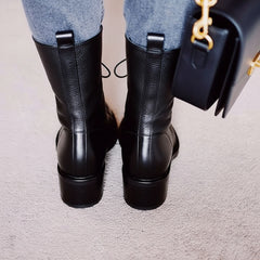 Lace-Up Leather Ankle Boot for Women