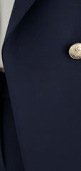 Tailored Double-Breasted Blazer & Slim Fit Trousers Suit Set for Women