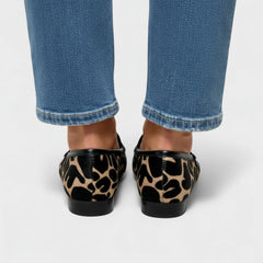 Leopard Print Flat Loafers for Women