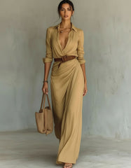Long Sleeve Wrap Style Maxi Dress for Women