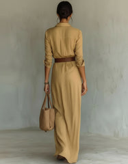 Long Sleeve Wrap Style Maxi Dress for Women