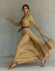 Long Sleeve Wrap Style Maxi Dress for Women