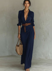 Long Sleeve Wrap Style Maxi Dress for Women