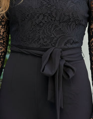 Off-Shoulder Lace Top Wide-Leg Jumpsuit for Women