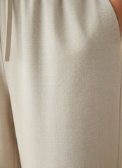 Elastic Waist Wide Leg Drawstring Trousers for Women